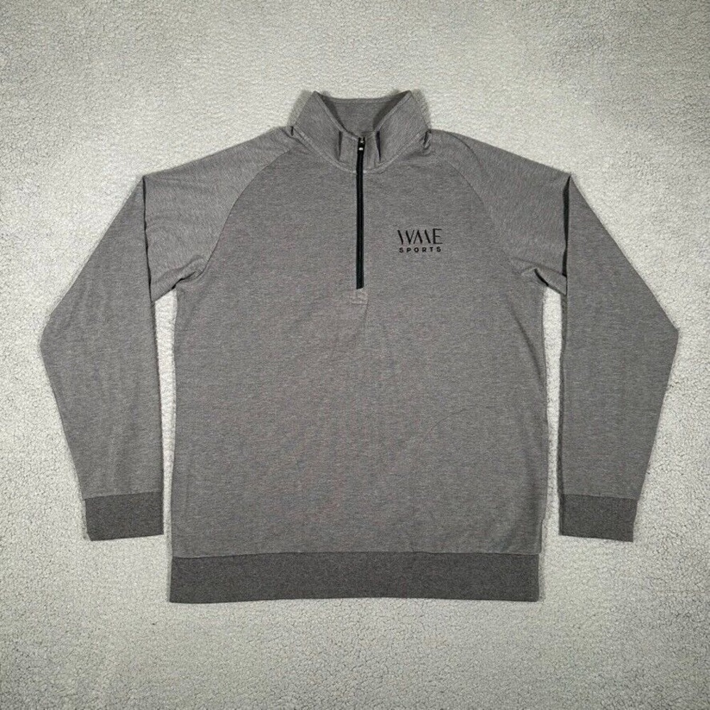 Travis Mathew Shirt Mens‎ XL Gray Golf Pullover 1/4 Zip Mock Neck Casual Logo
